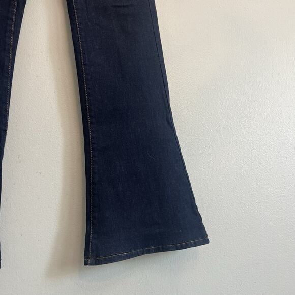 Topshop Moto Womens Tally Flare Jeans Dark Wash Indigo Sz 28 Stretch Dark Wash - Picture 3 of 12